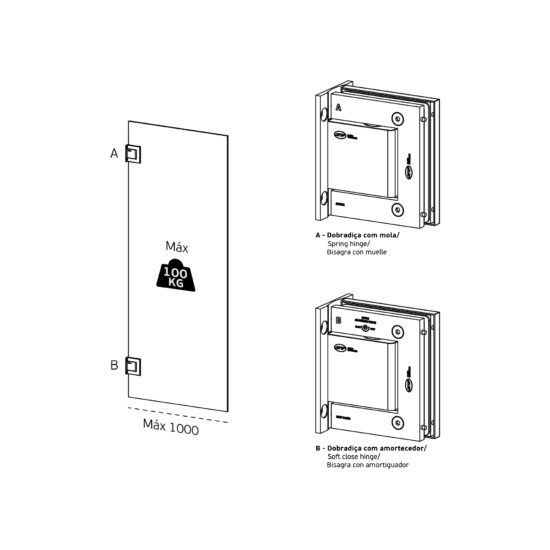IN.05.322 Hydraulic Glass Hinge