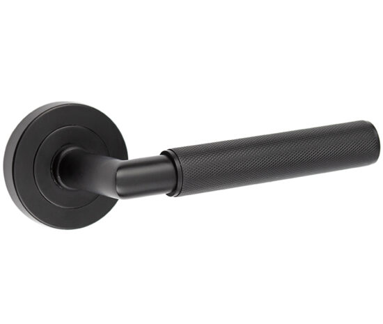 JMB400 Nero Mitred Knurled Black Door Handle