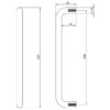 JMB119C Nero D Shape Pull Handle Bolt Through Fixing 300x19mm