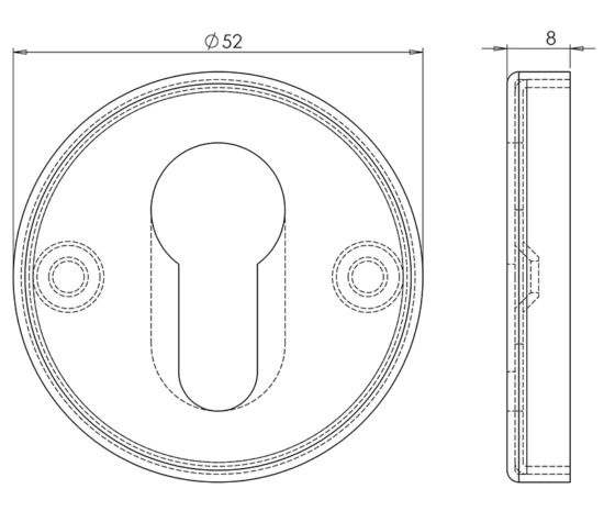 Nero Euro Profile Escutcheon Matt Black