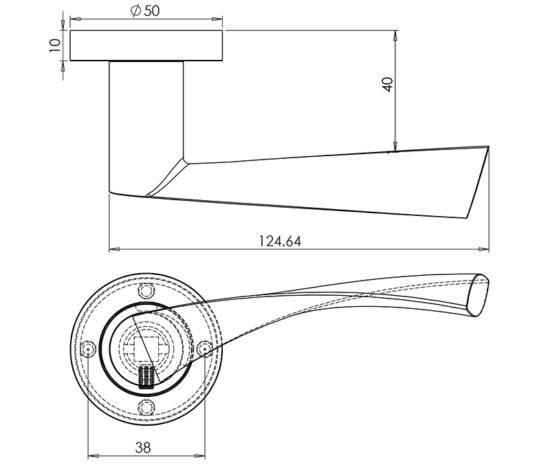 JMB501 Nero Vecta Black Door Handle