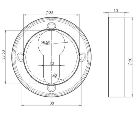 Nero Euro Profile Escutcheon Matt Black