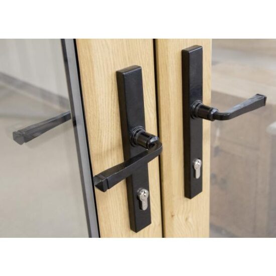Black Avon Slimline Lever Espag. Lock Set