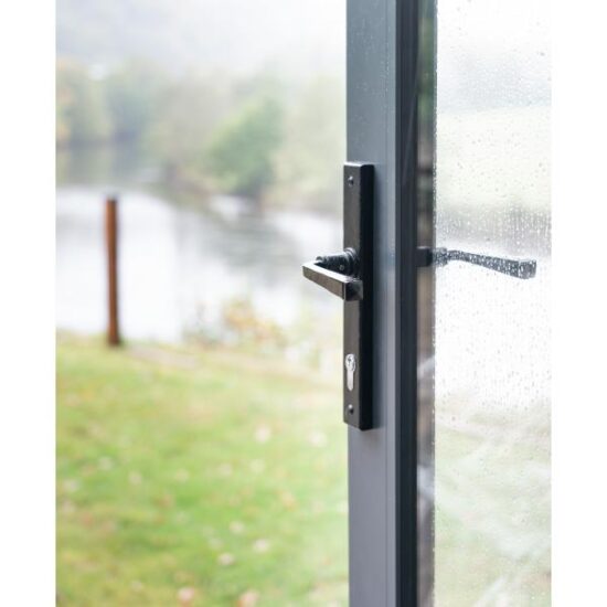 Black Avon Slimline Lever Espag. Lock Set